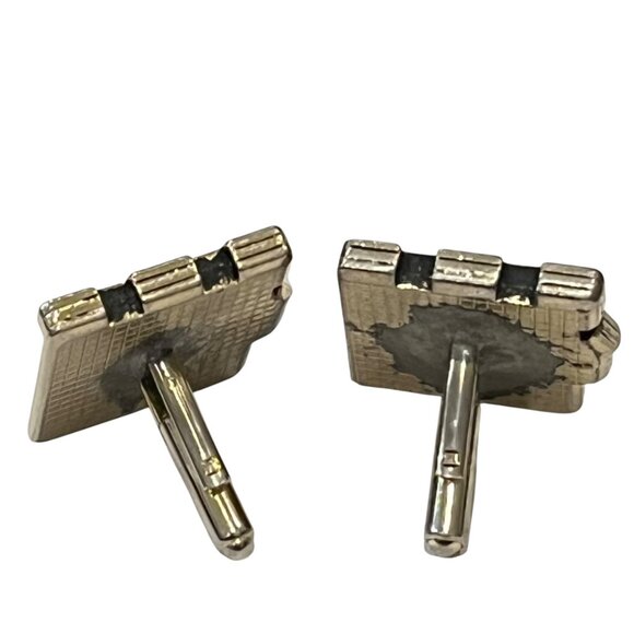 Vintage Medieval Knight Cufflinks With Castle Border Design - Picture 2 of 4